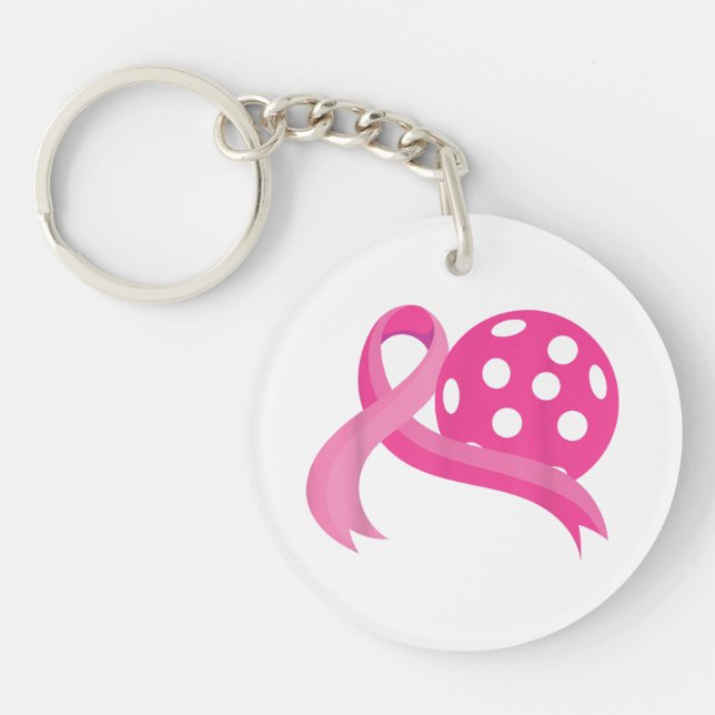 Cute Rosa Heart - Ribbon Pickleball Breast Cancer  (Framsidan)