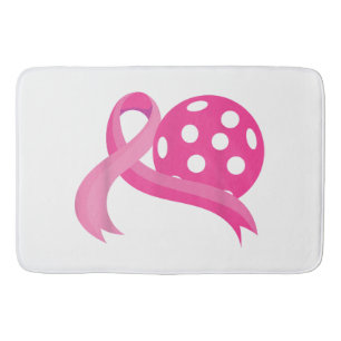 Cute Rosa Heart - Ribbon Pickleball Breast Cancer Badrumsmatta
