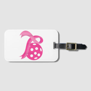 Cute Rosa Heart - Ribbon Pickleball Breast Cancer Bagagebricka