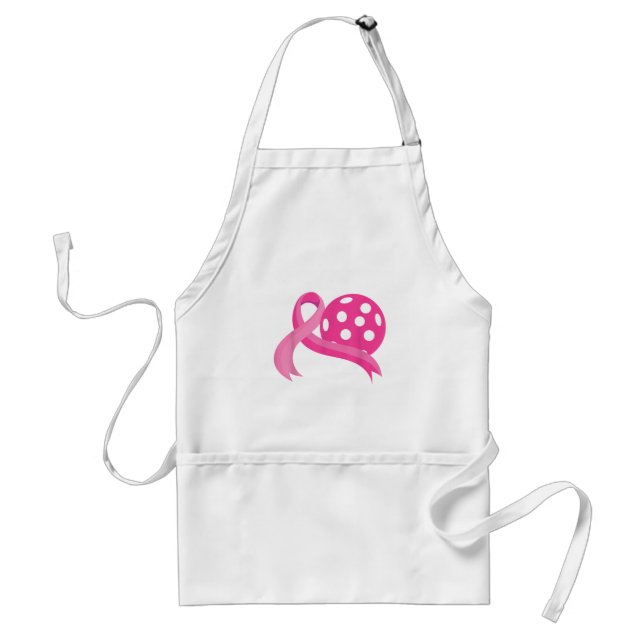 Cute Rosa Heart - Ribbon Pickleball Breast Cancer  Förkläde (Framsidan)