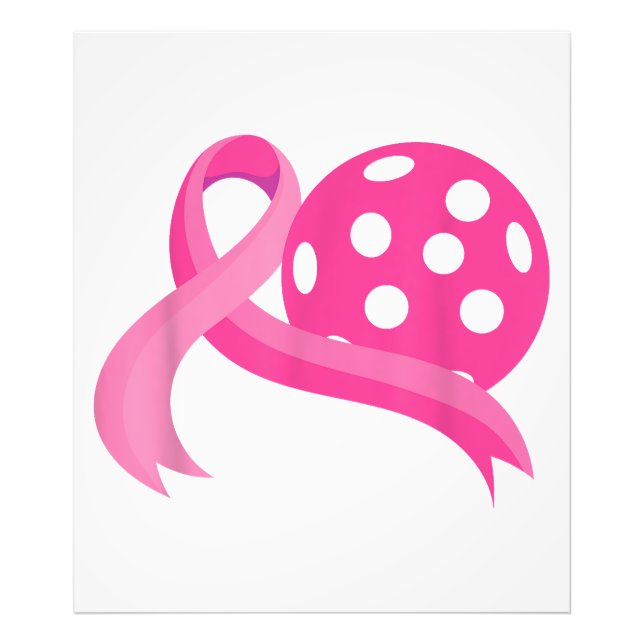 Cute Rosa Heart - Ribbon Pickleball Breast Cancer  Fototryck (Framsidan)
