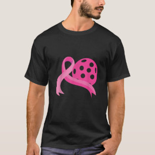 Cute Rosa Heart - Ribbon Pickleball Breast Cancer T Shirt