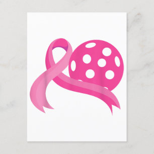Cute Rosa Heart - Ribbon Pickleball Breast Cancer  Tilläggskort