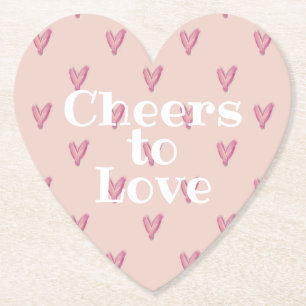 Cute Rosa Heart Valentines day Underlägg Papper