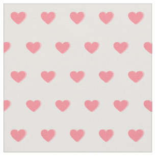 Cute Rosa Hearts Dot Mönster on White Tyg