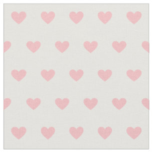 Cute Rosa Hearts Dot Mönster on White Tyg