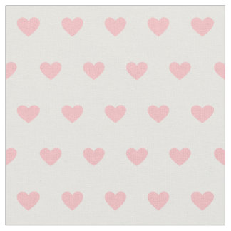 Cute Rosa Hearts Dot Mönster on White Tyg