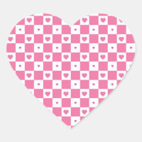 Cute Rosa Hearts Girly Rosa White Checker Mönster