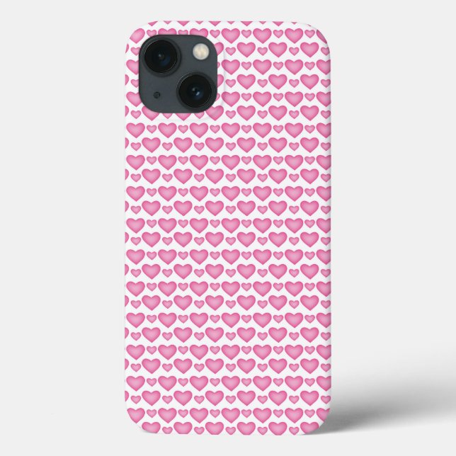 Cute Rosa Hearts Mönster Fodral-Mate iphone case (Baksida)