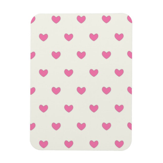 Cute Rosa Hearts Mönster Magnet (Vertikal)