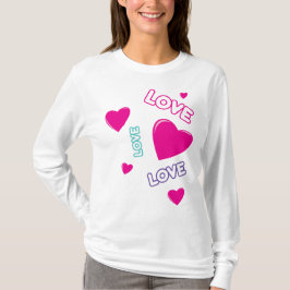 Cute rosa Hearts och Kärlek - romantisk design T Shirt
