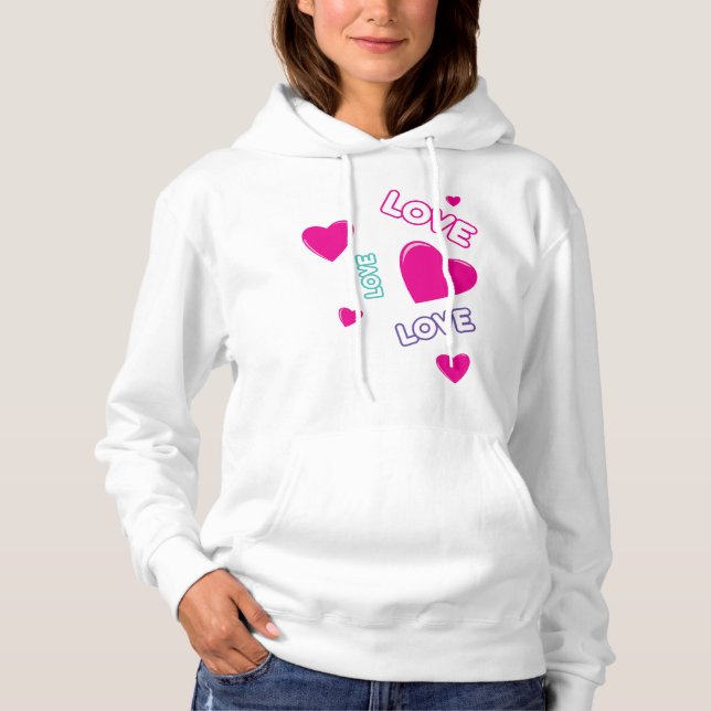 Cute rosa Hearts och Kärlek - romantisk design T Shirt (Framsida)
