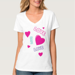 Cute rosa Hearts och Kärlek - romantisk design T Shirt