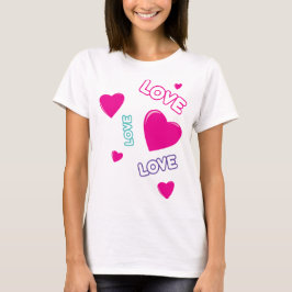 Cute rosa Hearts och Kärlek - romantisk design T Shirt