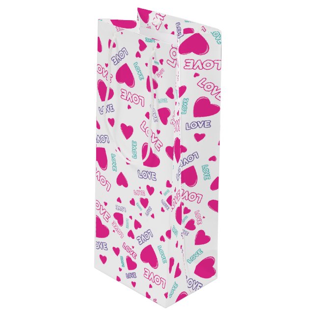 Cute rosa Hearts och Kärlek - romantiskt mönster (Framsidan Vinklad)