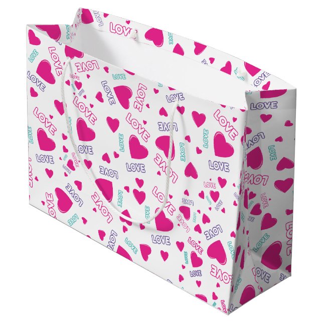 Cute rosa Hearts och Kärlek - romantiskt mönster (Baksidan Vinklad)