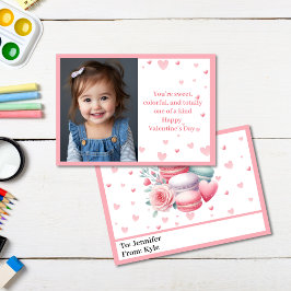 Cute Rosa Hearts Photo Classroom Valentine Day Kort