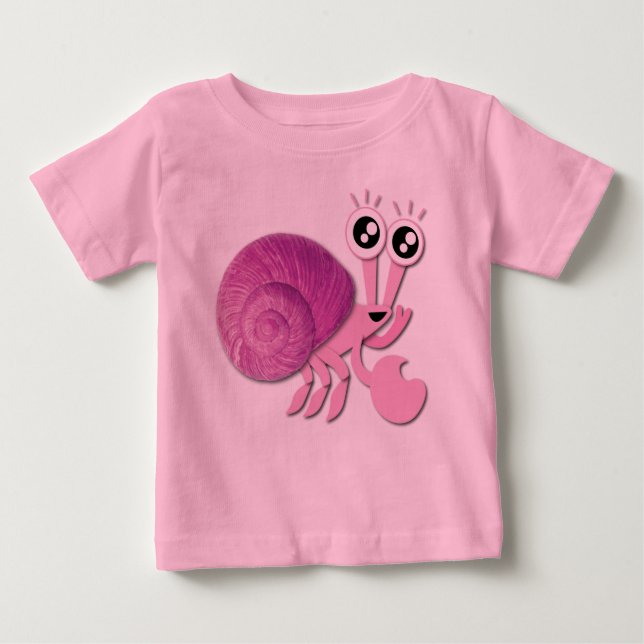 Cute Rosa Hermit Crab Tee Shirt (Framsida)