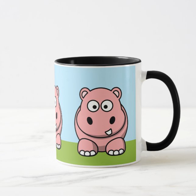 Cute Rosa Hippo Mugg (Höger)