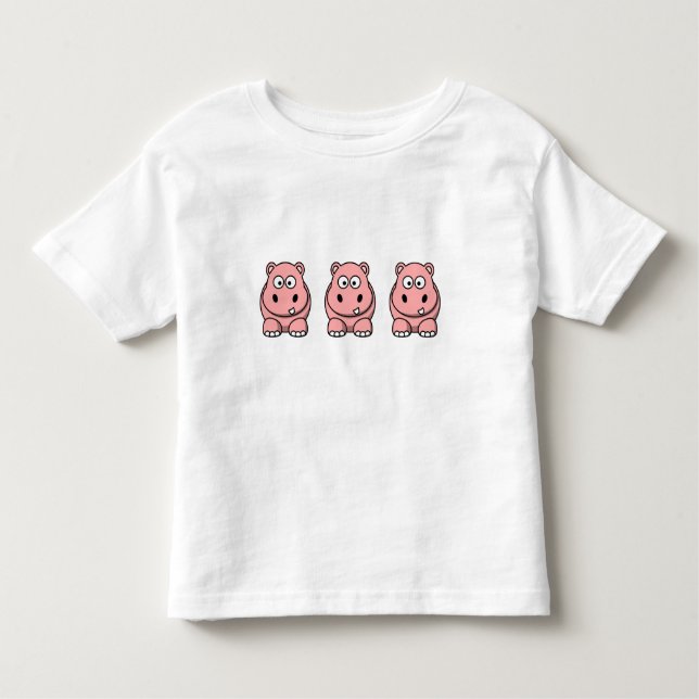 Cute Rosa Hippo Tee (Framsida)