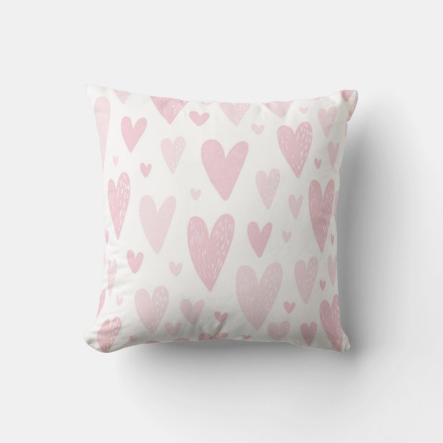 Cute rosa hjärtan Baby Nursery decor Dekorativ kud Kudde (Framsida)