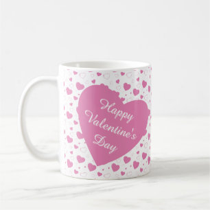 Cute rosa-hjärtan romantisk mönster kaffemugg