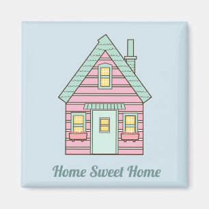 Cute Rosa House Home Sweet Home Magnet