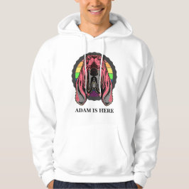 CUTE ROSA HUND CUSTOMIZE PERSONLIG NAMN HOODIE