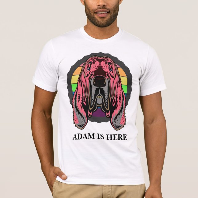 CUTE ROSA HUND CUSTOMIZE PERSONLIG NAMN T SHIRT (Framsida)