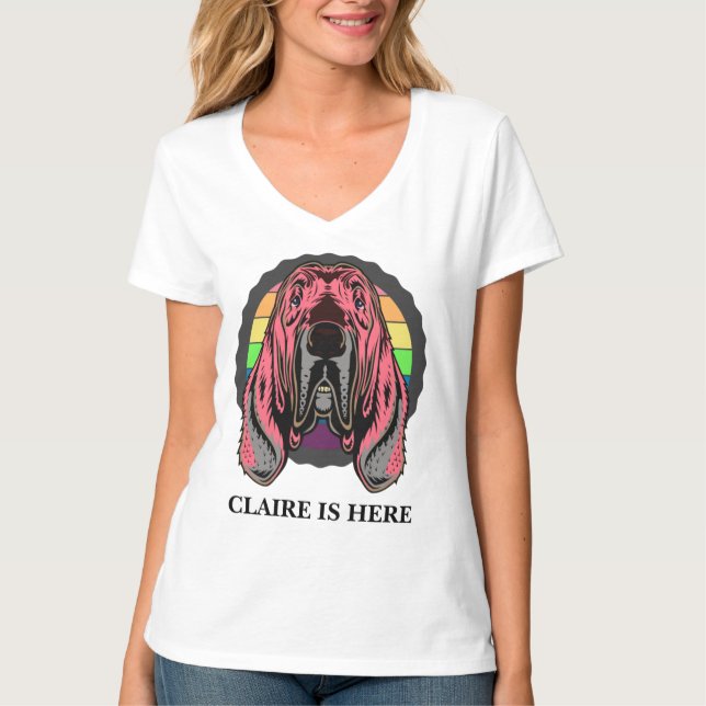 CUTE ROSA HUND CUSTOMIZE PERSONLIG NAMN T SHIRT (Framsida)