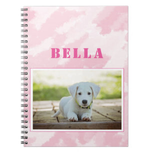 Cute Rosa Hund Photo och Namn Anteckningsbok