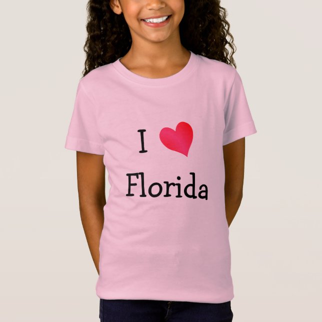 Cute Rosa I Kärlek Florida Tee Shirt (Framsida)