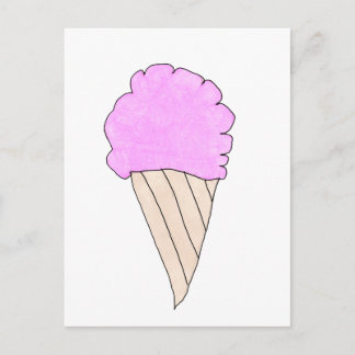 Cute Rosa Ice Cream Cone Vykort