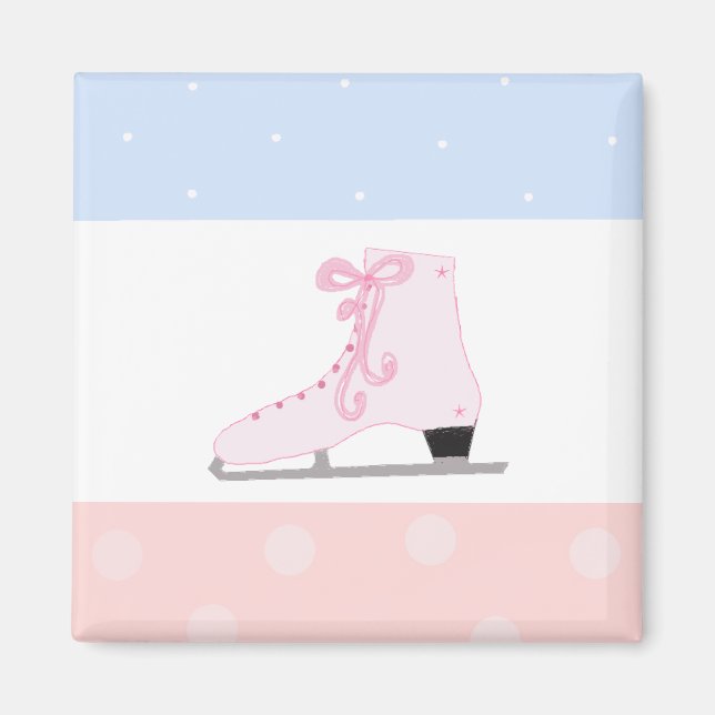 Cute Rosa Ice Skate Magnet (Framsidan)
