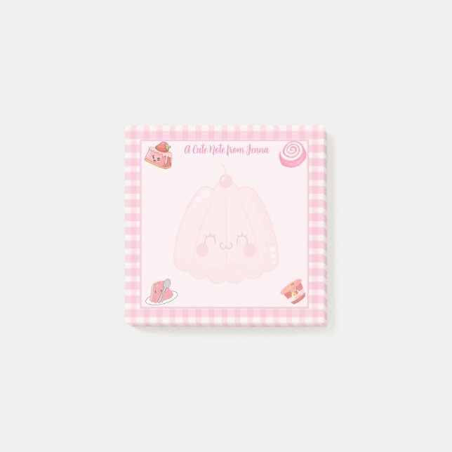 Cute Rosa Jelly Desserts Post-it Block (Framsida)