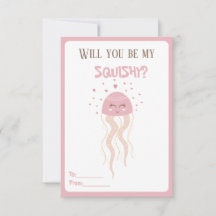 Cute Rosa Jellyfish Hearts Valentines Classroom