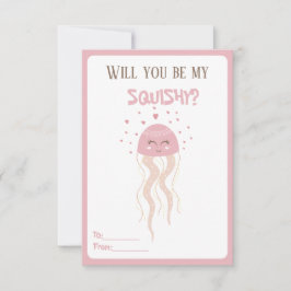 Cute Rosa Jellyfish Hearts Valentines Classroom