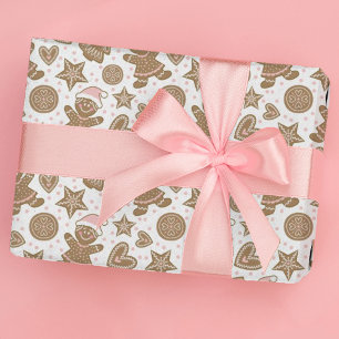Cute Rosa Jul Gingertea Cookies Mönster Presentpapper