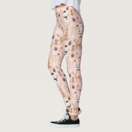 Cute Rosa jul Mönster med Santa Leggings