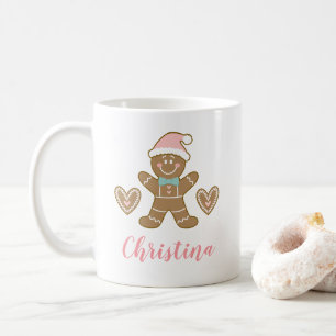 Cute Rosa Jul Pepparkaksgubbe Mugg