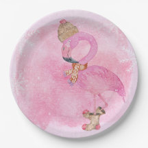 Cute Rosa jul Vinter Flamingo Bird