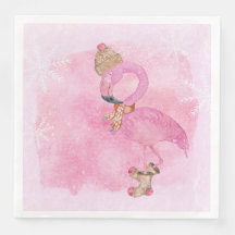 Cute Rosa jul Vinter Flamingo Bird