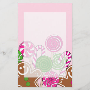 Cute rosa Julgingerbare Brevpapper