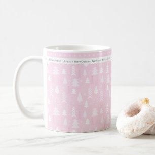 Cute Rosa Julgranar Personlig Coffee Mugg