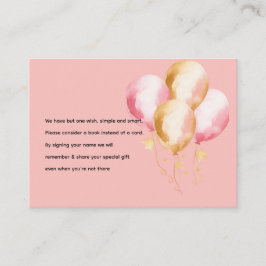 Cute Rosa-kanin med begäran från Balloon Baby Bok Tilläggskort