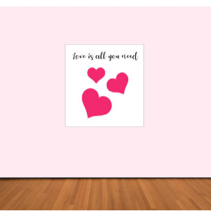 Cute Rosa Kärlek är allt du behöver. Poster