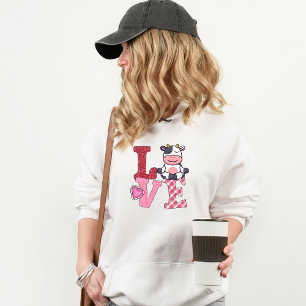 Cute Rosa Kärlek Yoga Cow T Shirt