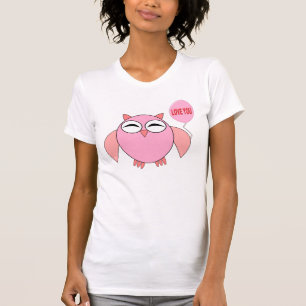 Cute Rosa Kärlek You Uggla T Shirt