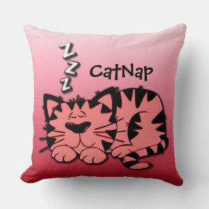 Cute Rosa Kattunge Nap Dekorativ kudde