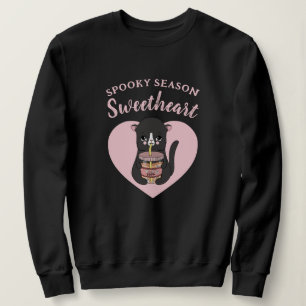 Cute Rosa Kawaii Cat Spooky Season Sölung T Shirt